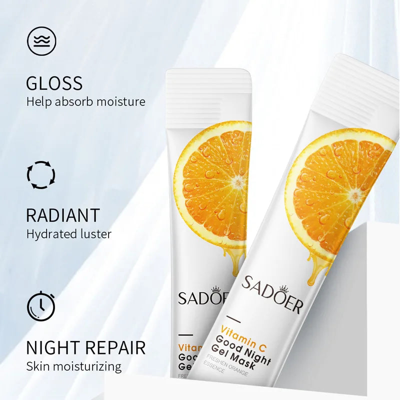 30pcs SADOER Vitamin C Sleeping Facial Masks Face skincare Moisturizing Whitening Anti Wrinkle Hydrating Face Mask Skin Care