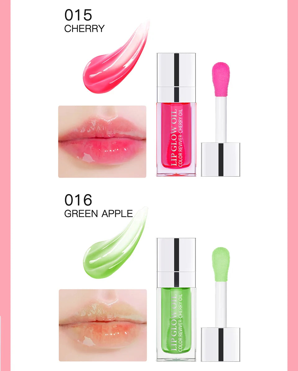 Crystal Jelly Moisturizing Lip Oil Plumping Lip Gloss Makeup Sexy Plump Lip Glow Oil Tinted Lip Plumper