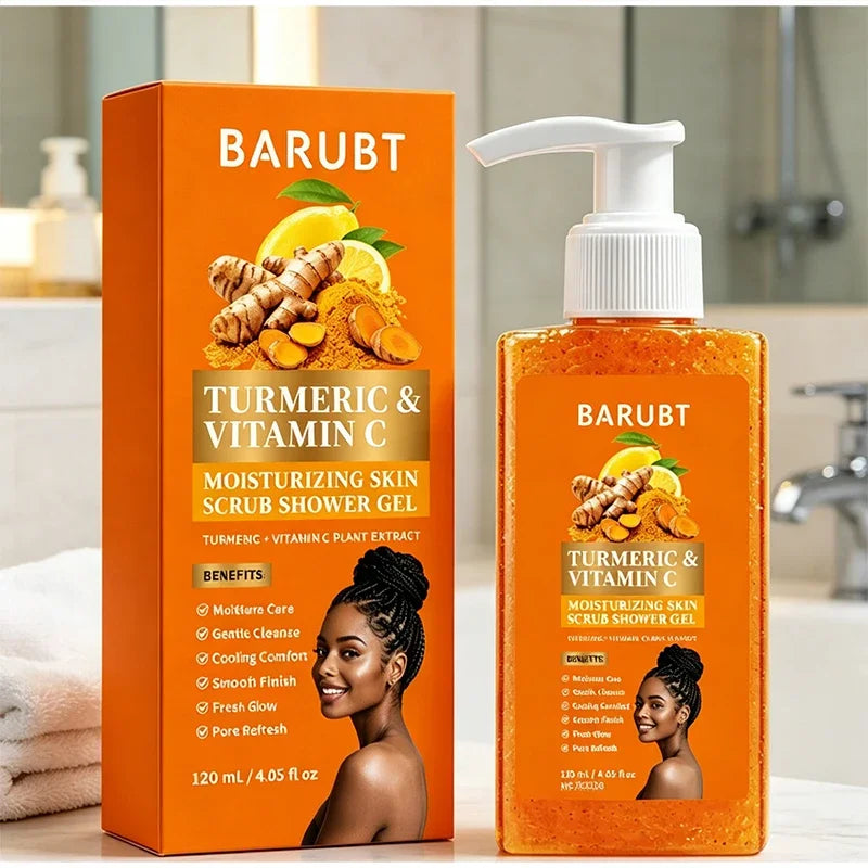 Vitamin C Brightening Body Wash Exfoliating Shower Gel Aloe Vera Moisturizing Skin Polish Gentle Deep Cleansing Daily Skincare