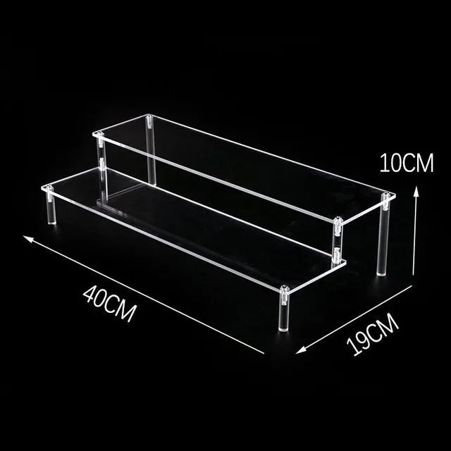 Acrylic Riser Display Shelf,3 Tier Display Stand for Amiibo Funko POP Figures,Cupcake Perfume Organizer Makeup Collection Doll