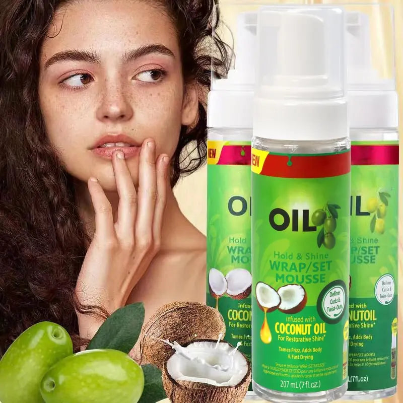 Wrap Foam Wrapping Lotion Hair Mousse Strong Hold Setting Lotion Hair Moisturizing Curl Mousse Natural Hair Hold & Shine Mousse