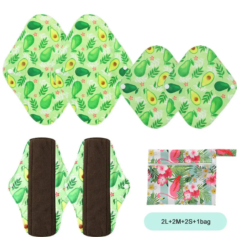 Reusable Organic Cotton Menstrual Pads Sanitary Napkins Washable Menstrual Sanitary Pad Women Cloth Menstrual Pad Period Pads