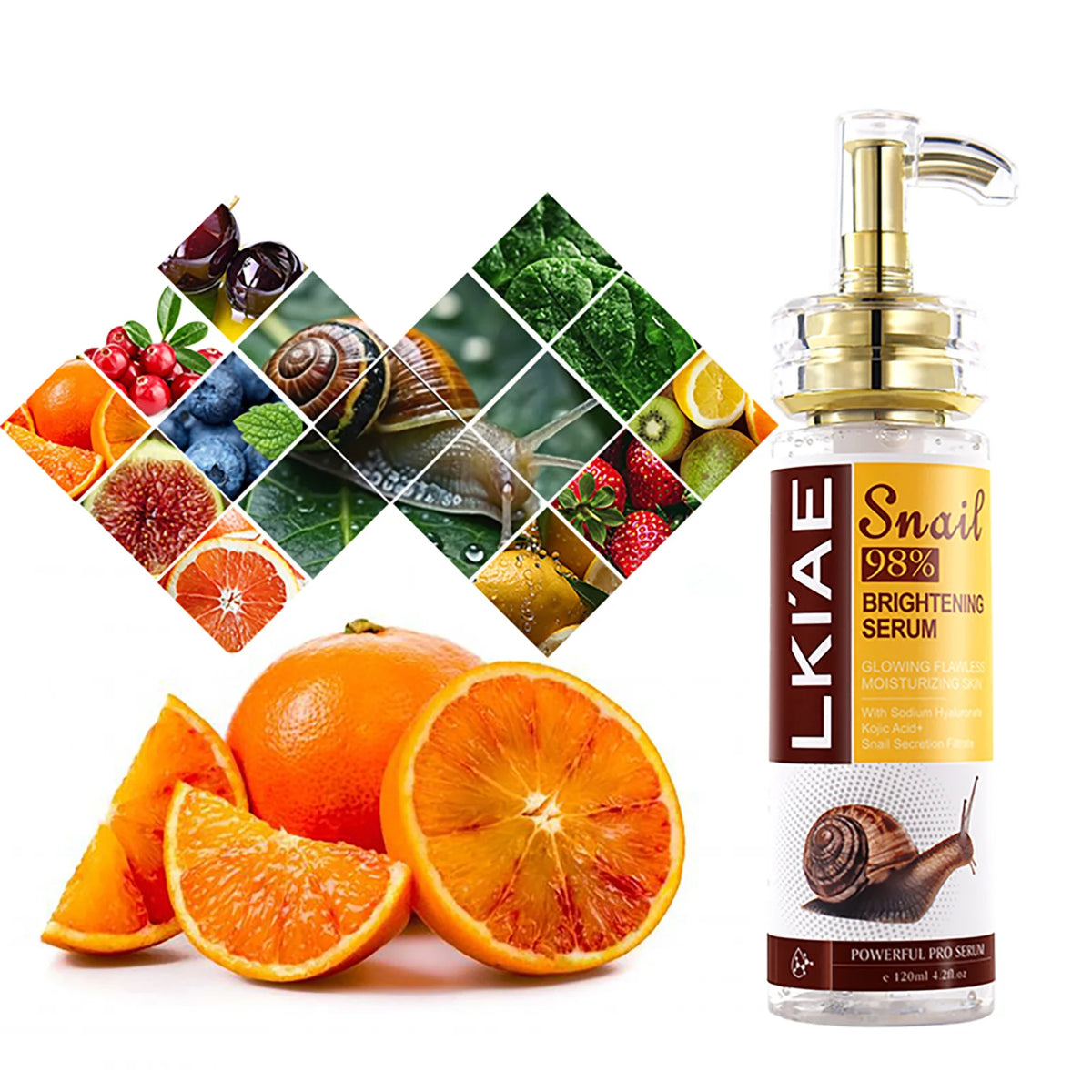 AILKE Snail Extract Whitening Serum, Moisturizing, Reduce Dark Spots, Wrinkle, Even Skin Tone, Lightening Essence for Face, Body