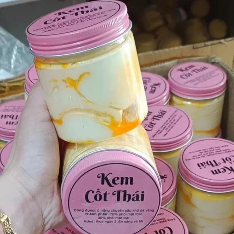 200g Kem Body Cốt Thái Rỉ Dầu Vàng Nắp Hồng Ram Trắng Mịn Da, Chống Lão Hóa, Dưỡng Ẩm Da