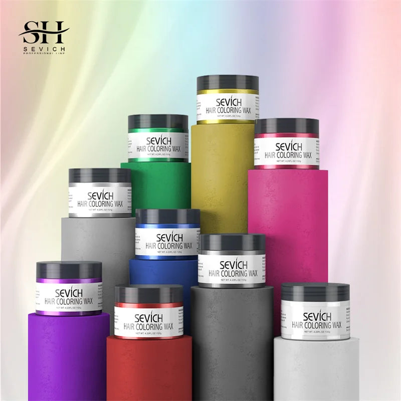 Sevich Temporary Hair Color Wax Men DIY Mud One-time Molding Paste Dye Cream Hair Gel for Hair Coloring Styling Silver Grey 120g