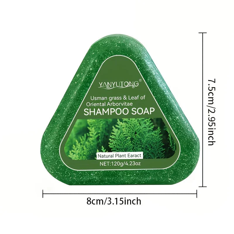 Usman Grass & Platycladus Shampoo Bar For Hair Growth Natural Herbal Soap For Hair Loss Controls Oil Strengthens Roots Shampoo
