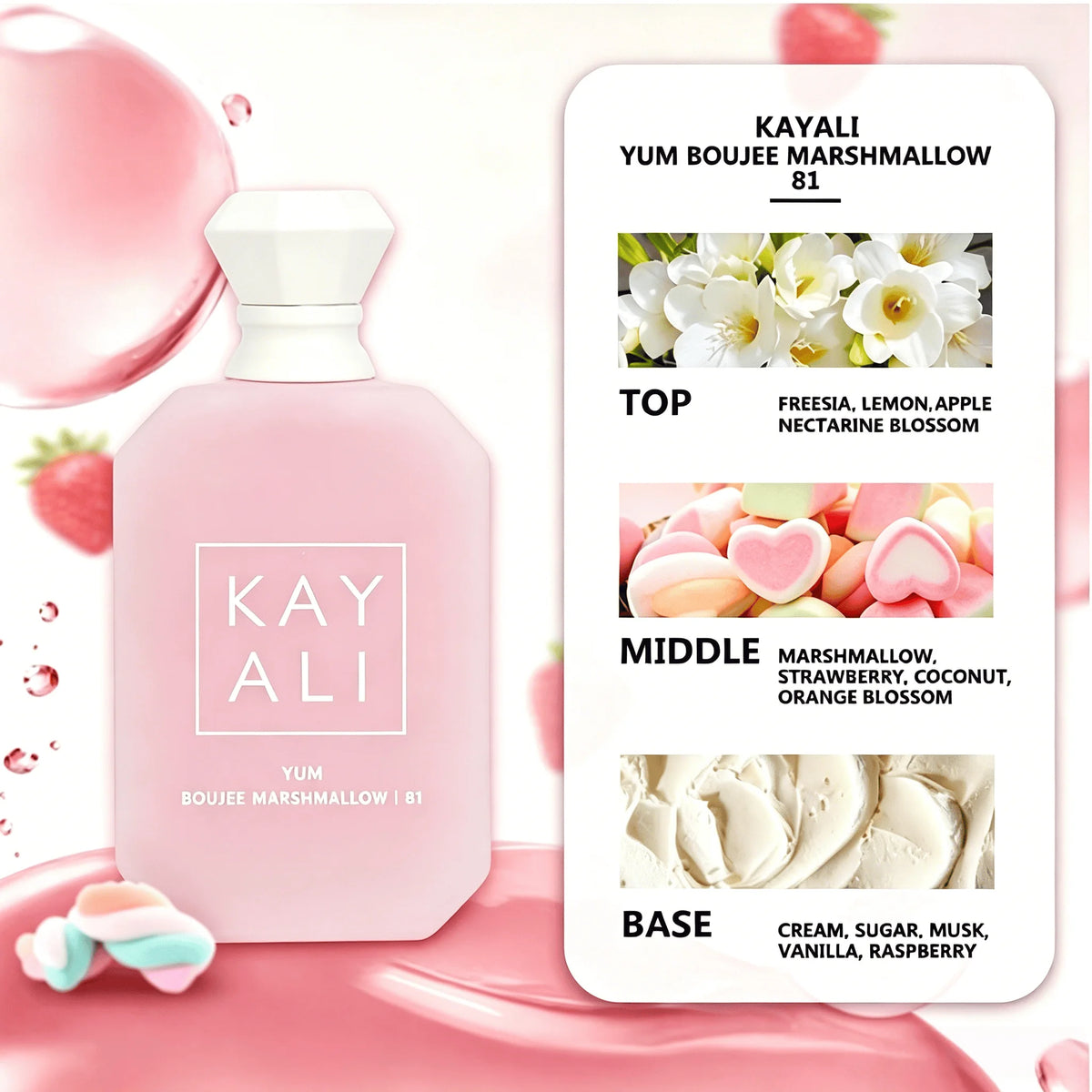 KAYALI Yum Boujee Marshmallow 81 Eau De Parfum Intense, 100 ml / 3.4 Fl Oz - Warm Gourmand Fragrance with Whipped Vanilla, Sugared Amber & Creamy Musk Notes