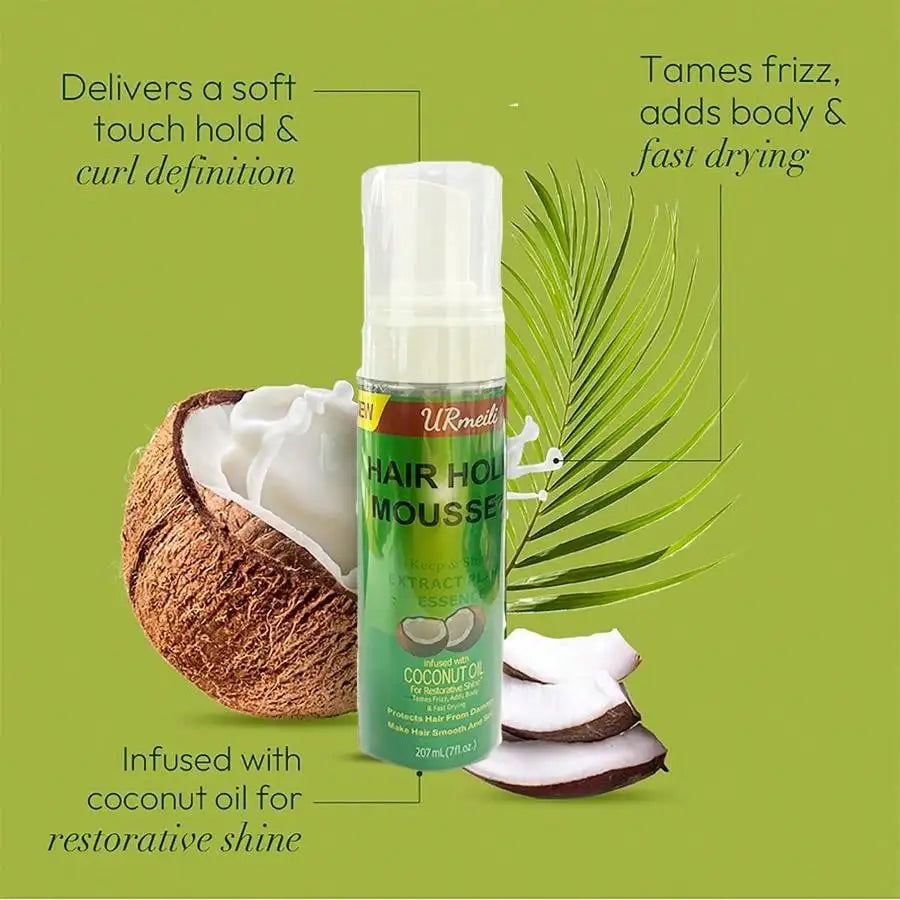 Curly Hair Mousse（207ml) For Wigs Strong Hold Olive Oil Hair Styling Mousse Anti-Frizz Hair Foam Mousse For Styling Hair Women