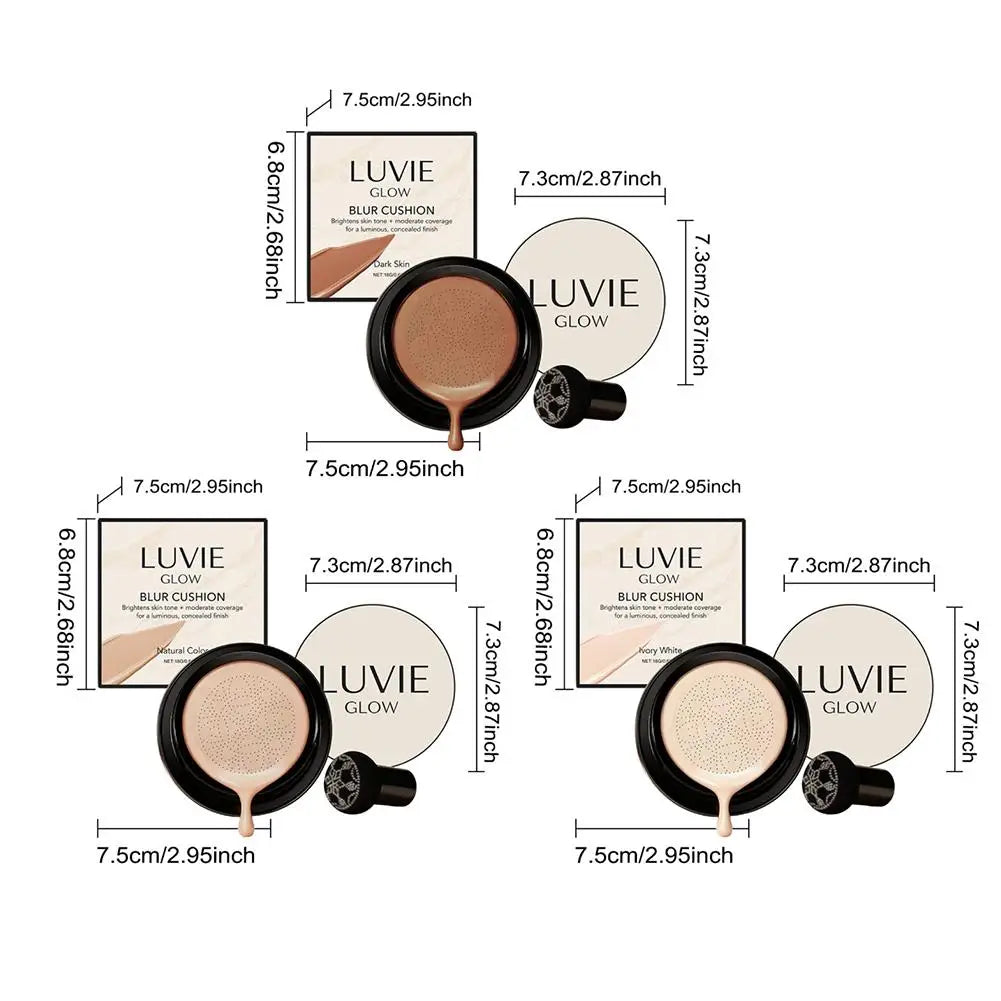Glow Foundation Mushroom Head Air Cushion CC BB Cream Full Coverage Makeup Foundation Long Lasting Hydrating Even Skin Tone