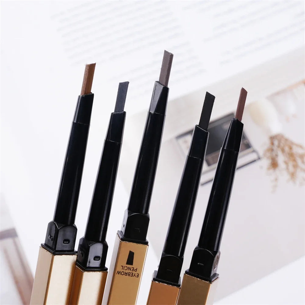 2 In 1 Deluxe Golden Strip Eyebrow Pencil Long-Lasting Waterproof for Precise Application Line Color Delicate Makeup