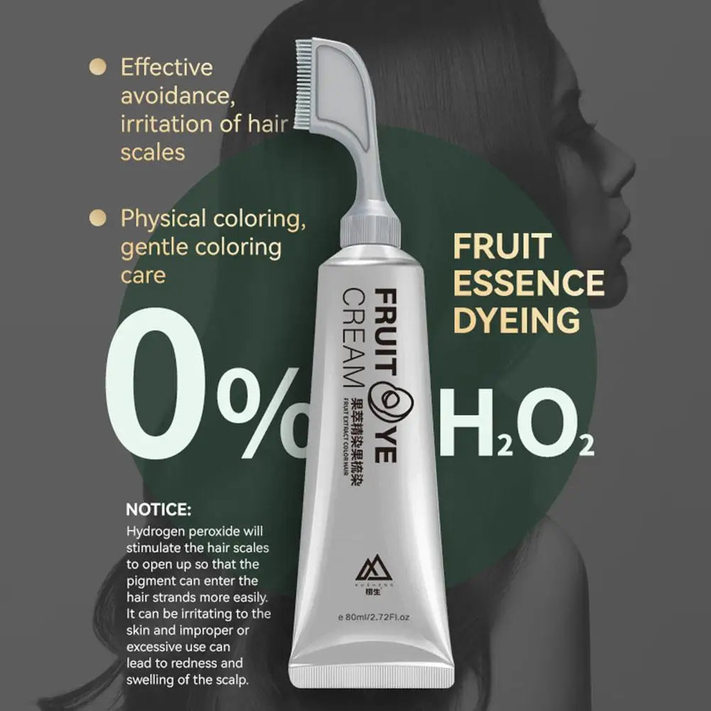 Fruit Hair Dye Cream Plant Extract Hair Dye Essence with Comb Hair Dye Shampoo Botanical Bubble Hair Dye Hair Color Non-Damaging