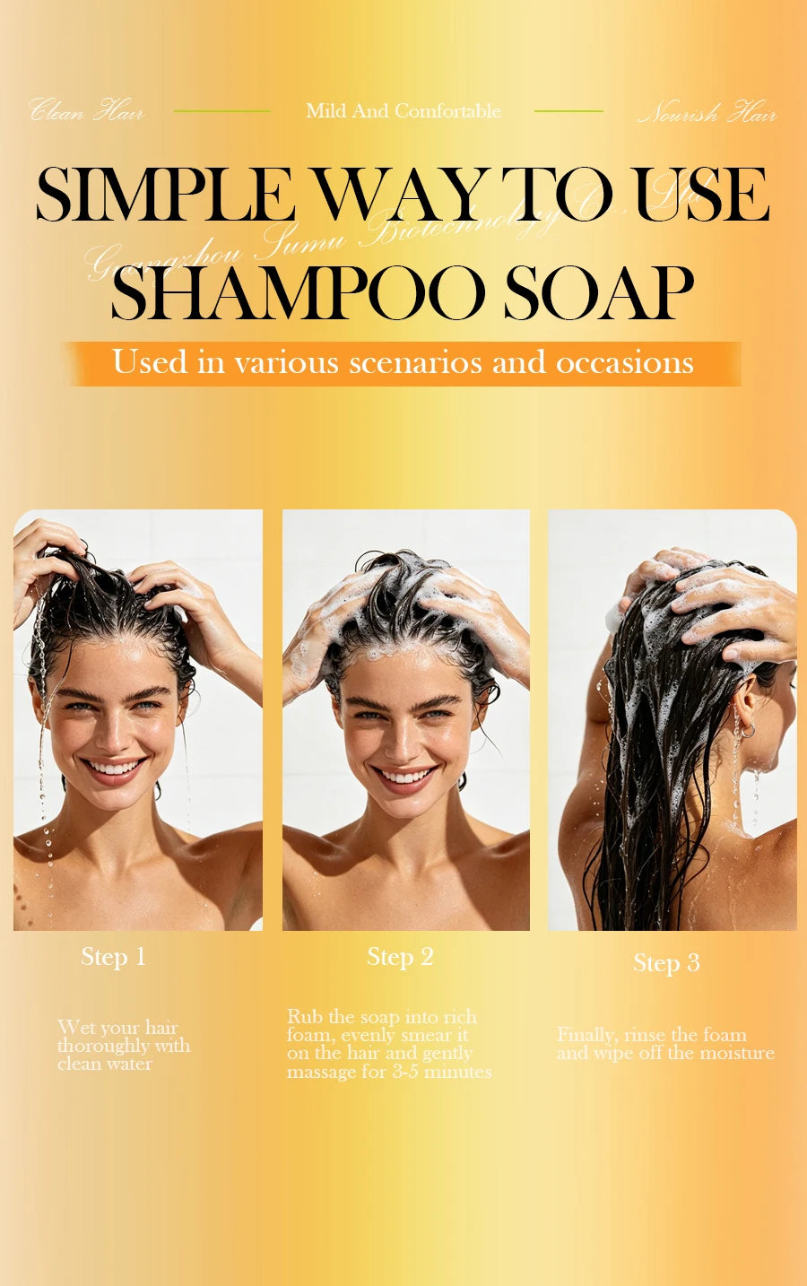 60g Natural XF Organic Sweet Orange Extract Shampoo Bar Moisturizing Strong Cleaning Solid Shampoo