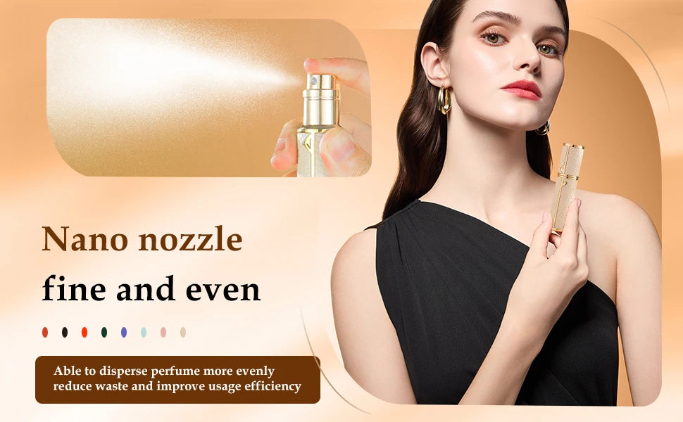5ml PU Leather Mini Perfume Atomizer Bottle Sprayer Suitable for Boarding Tight Sealing Travel Customized Refillable Bottles