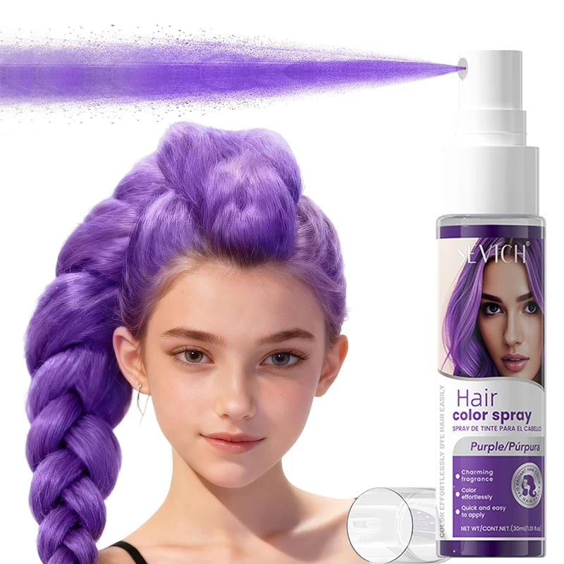 New Hair Color Spray 30ml Temporary Diy Hair Dye Spray Halloween Party Costume Instant Hair Styling Spray Disposable Hair Tools