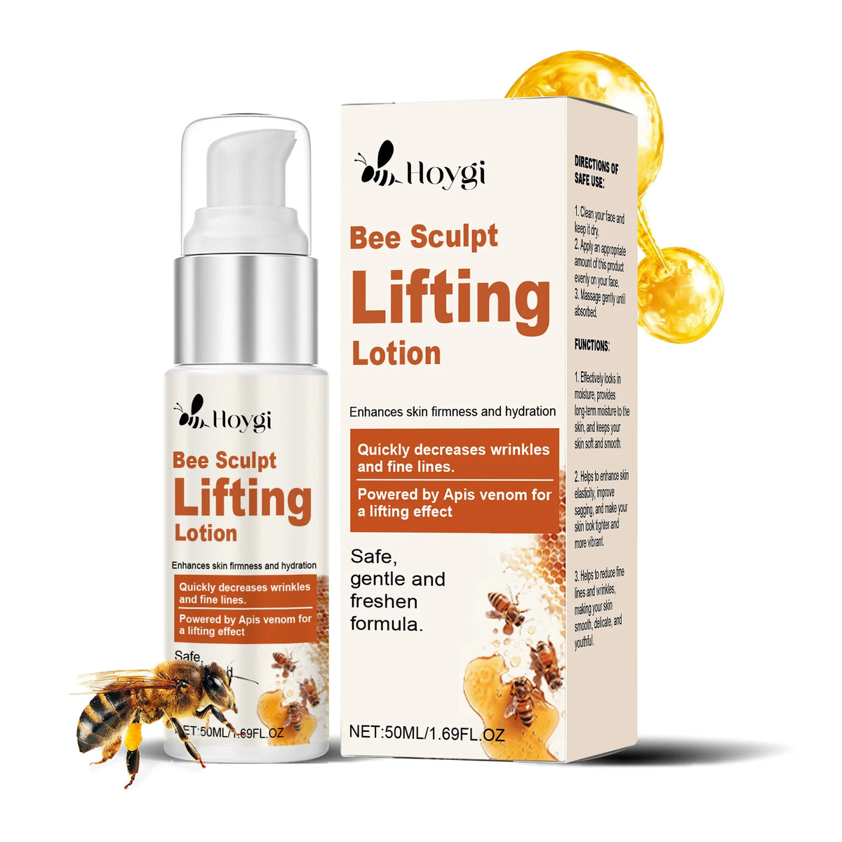 Bee Venom Face Cream Firming & Moisturizing Anti-Wrinkle Day Night Cream Tightening Nourishing Brightening Facial Skin Care 50ml