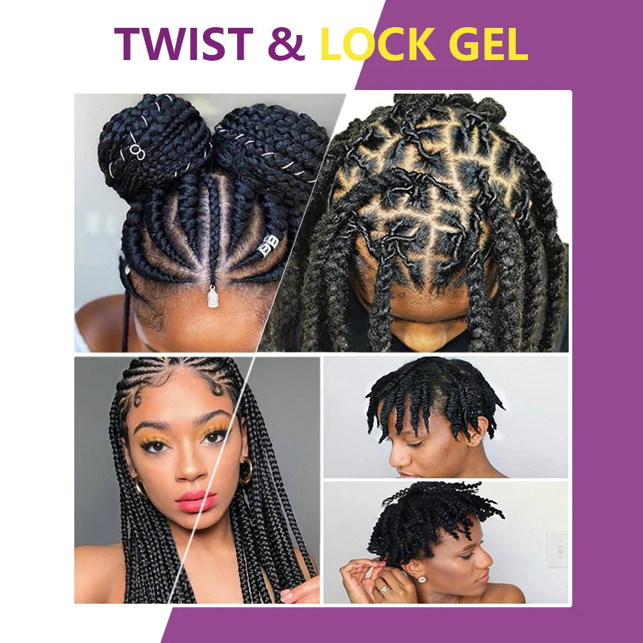 Styling Broken Hair Braiding Gel, Carbom Formula, Edge Control Twisting Gel Tame Frizz & Edges, Braiding Gel, Hailine Control,