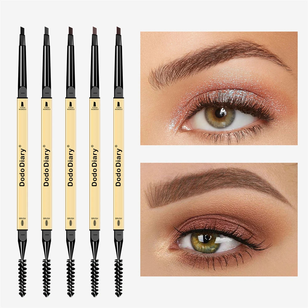 2 In 1 Deluxe Golden Strip Eyebrow Pencil Long-Lasting Waterproof for Precise Application Line Color Delicate Makeup