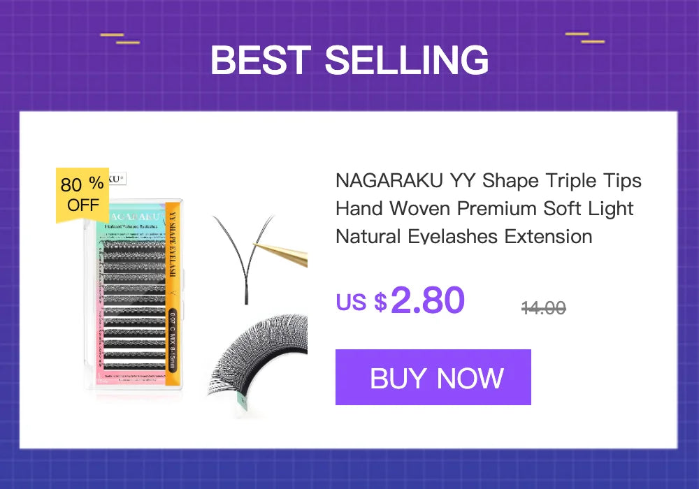 NAGARAKU Luxury Classic Eyelash Matte Black Dark Brown 100% Hand Made 3rd Classic Eyelash 16rows Individual Soft Natural