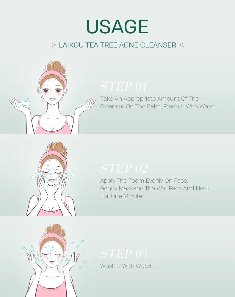 LAlKOU Japan Sakura Gentle Cleansing Facial Cleanser Shrink Pores Deep Clean Oil Control Remove Blackhead Moisturizing Skin Care
