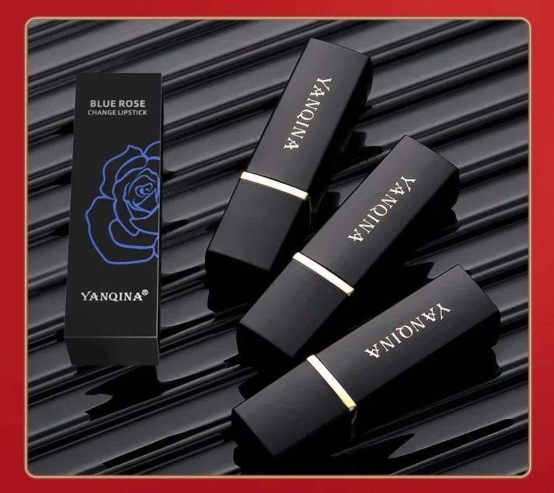 YANQINA Blue Temperature Color Changing Lipstick Waterproof Long-Lasting Non-Fading Non-Transfer Moisturizing Lip Stain Tinted