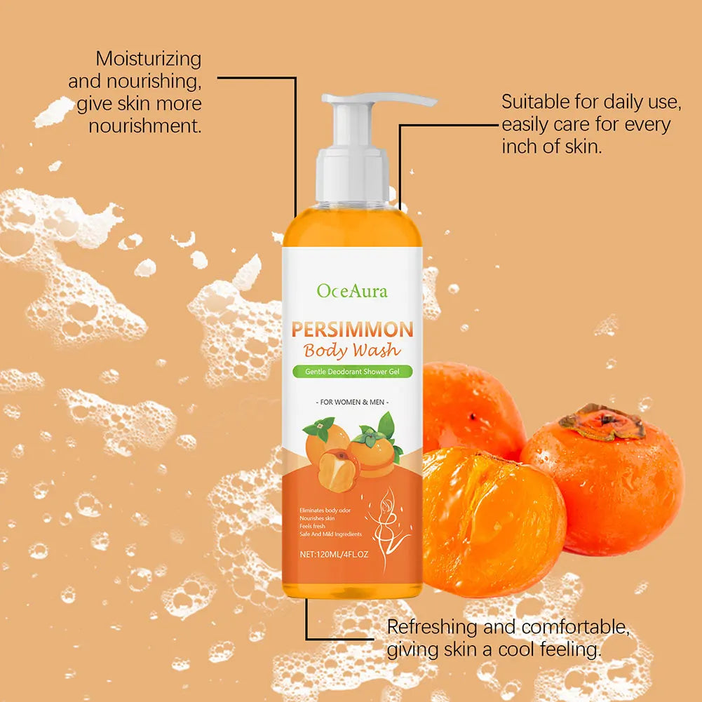 2pcs Persimmon Soaps For Old People Smell,120ml Cleansing Body Deodorizing With Persimmon,Gentle Hydrating Body Cleanser