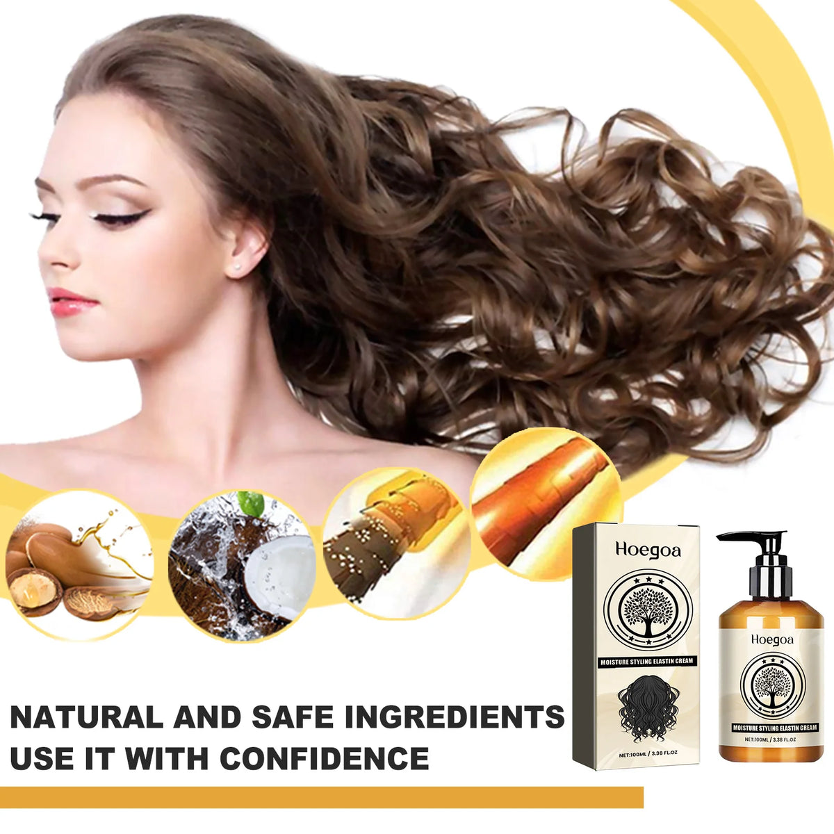 Moroccan Curly Hair Elastin Long Lasting Moisturizing Prevent Dry Hair Plump And Curly Hair Nature Voluminous Styling Hair Cream