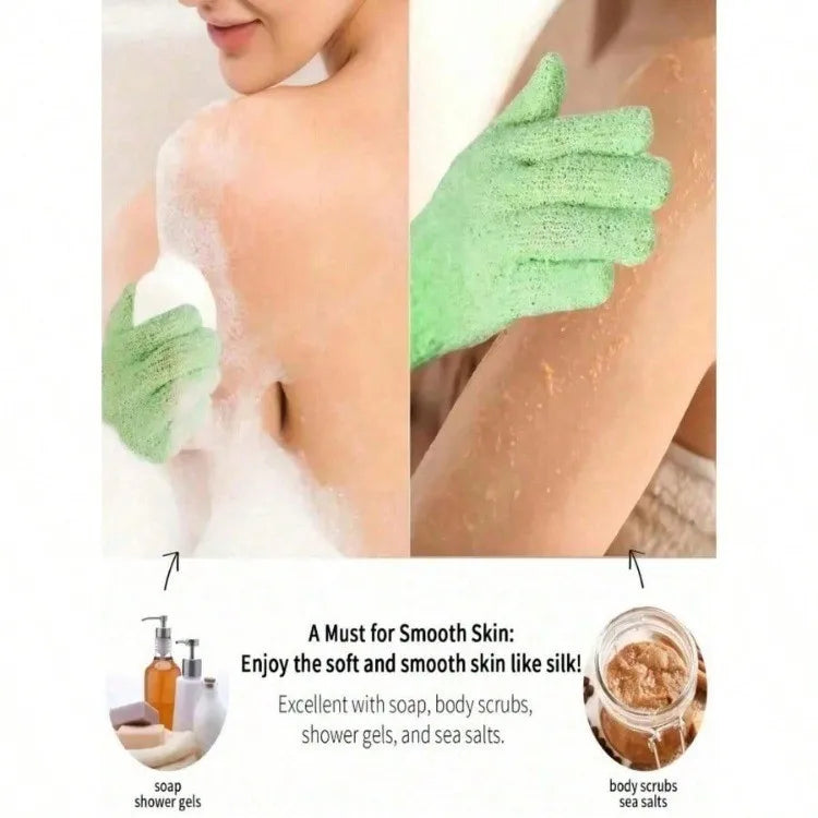 Nylon Exfoliating Bath Brush Gloves Double Sided Exfoliating Gloves for Beauty Spa Massage Skin Shower Scrubber