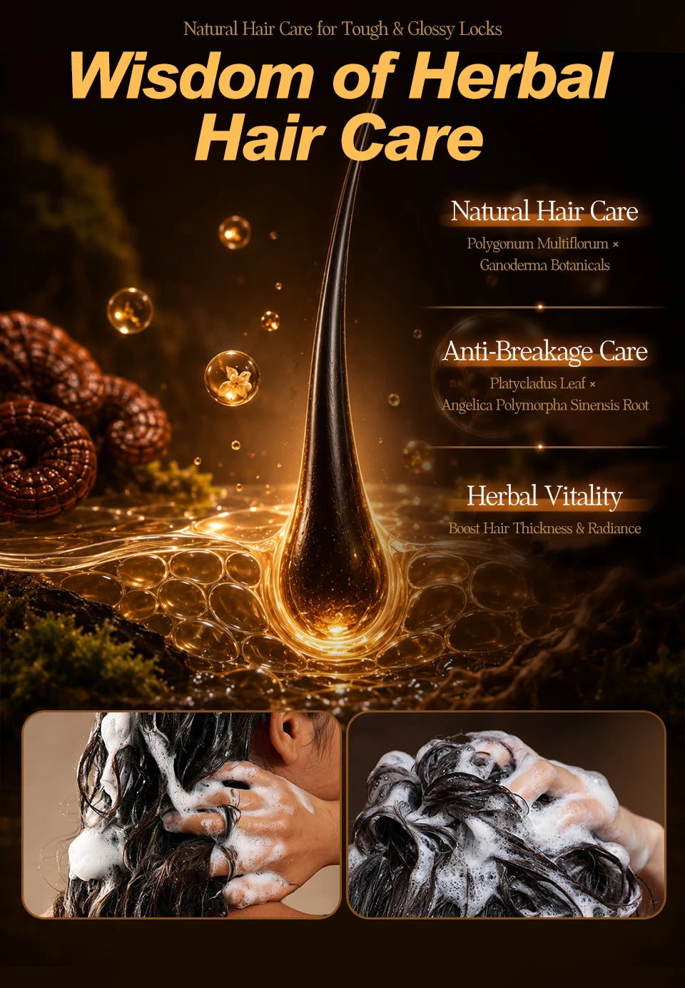 SEVICH Natural Black Shampoo Bar 120g Solid Hair Soap Herbal Anti Dandruff Oil Control Scalp Care Daily Use Strengthen Roots