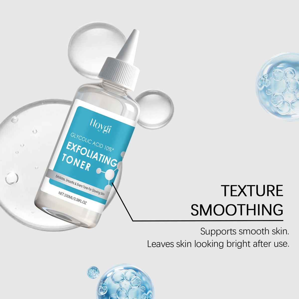 Glycolic Acid 10% Toner Clarifying Dead Skin Removal Even Skin Tone Exfoliation Anti Acne Nourishing Moisturizing Face Serum