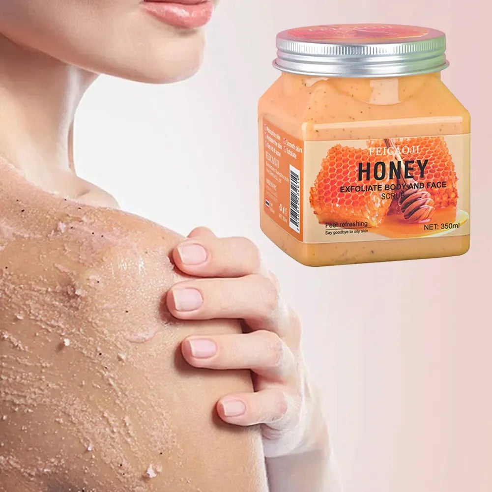 350ml Big Bottle Body Skin Scrub Deep Cleansing Face Exfoliating Hydrating Scrub Fruit Scented Mud Exfoliating Gel Body Lotion