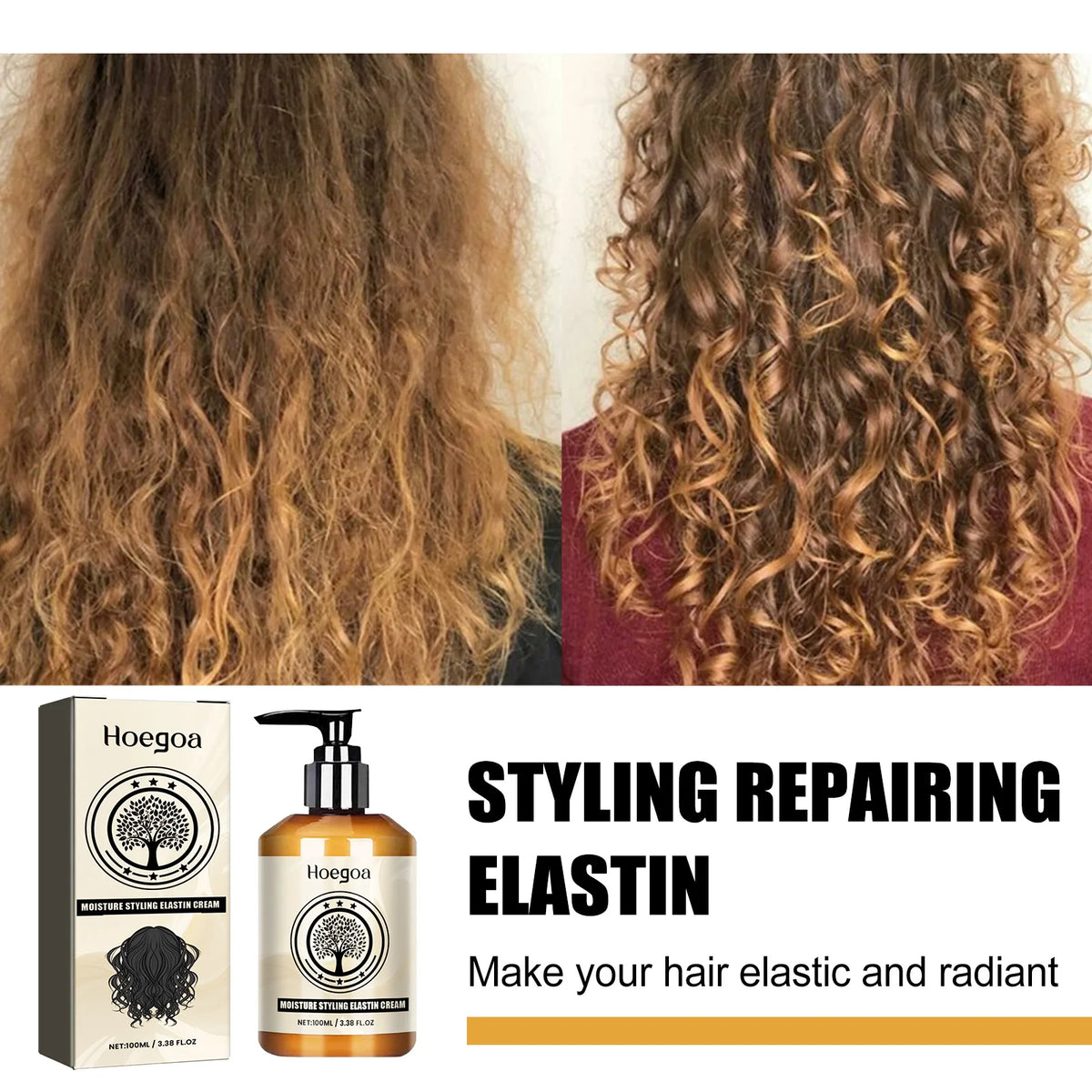 Moroccan Curly Hair Elastin Long Lasting Moisturizing Prevent Dry Hair Plump And Curly Hair Nature Voluminous Styling Hair Cream
