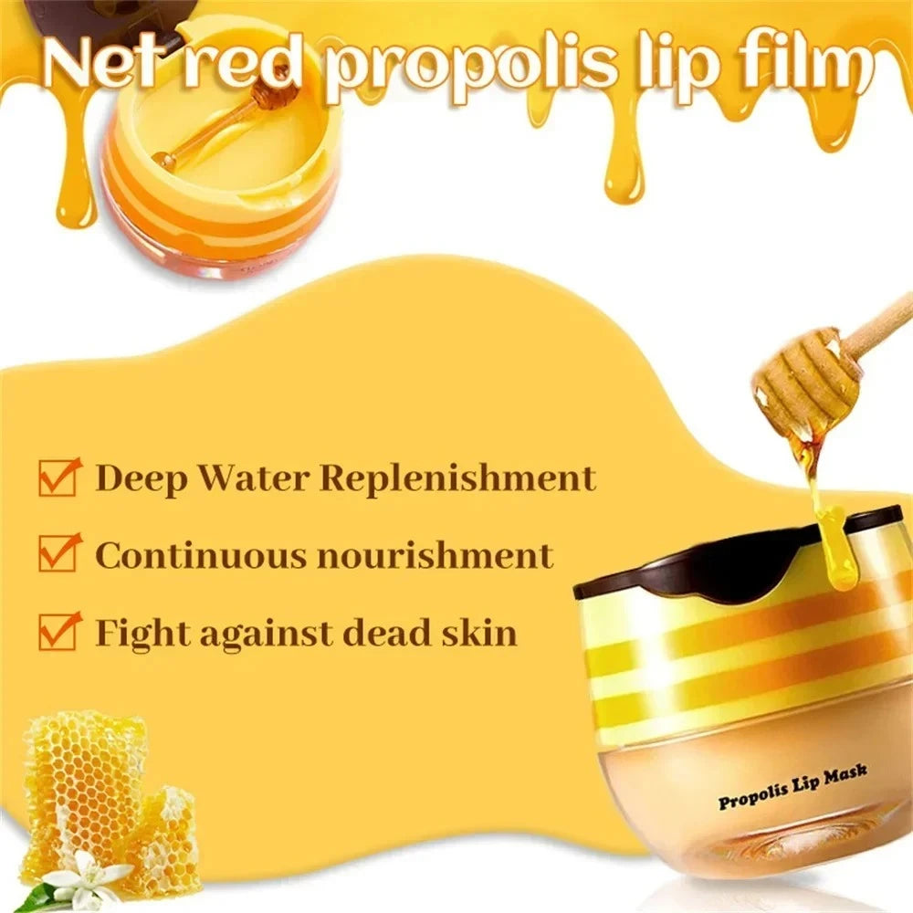 5.5g Lip Sleep Mask Night Sleep Maintenance Moisturizing Lip Gloss Bleach Cream Nourishing Lip Care Strawberry Honey