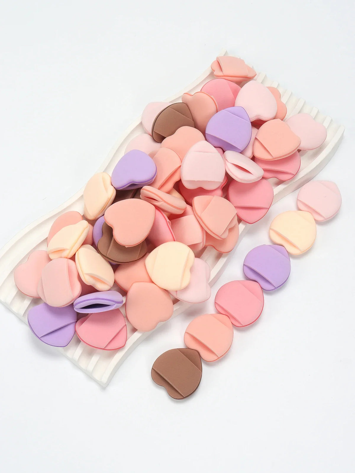 50 Mini Finger Cushion Puffs – Latex-Free Mixed Sponge & Air Cushion Powder Puff for Liquid Foundation Makeup