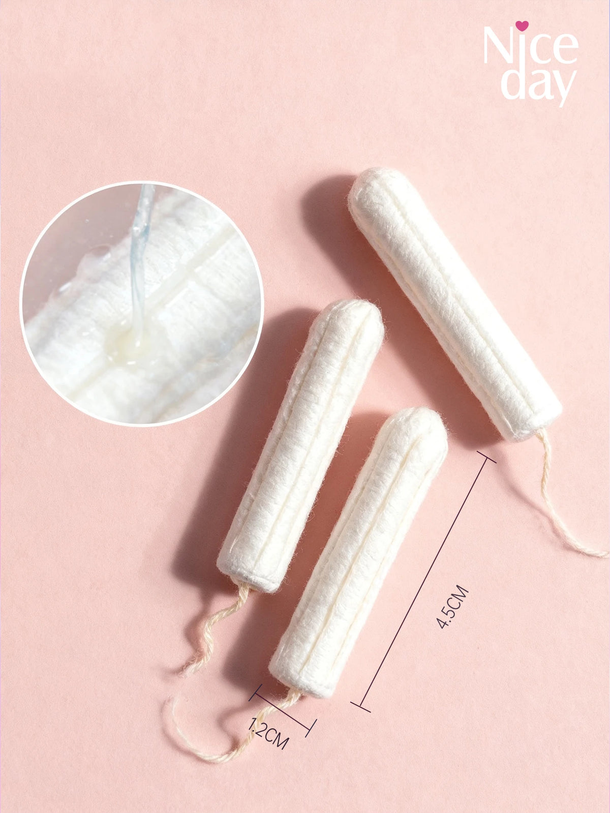 Cotton Tampons, Short Tampons, Sanitary Tampons, 16 Per Box, Can Be Used for Swimming and Surfing, a Substitute for Sanitary Napkins, Fast Absorption, High Absorption Capacity, Keeps the Private Parts Dry and Breathable
