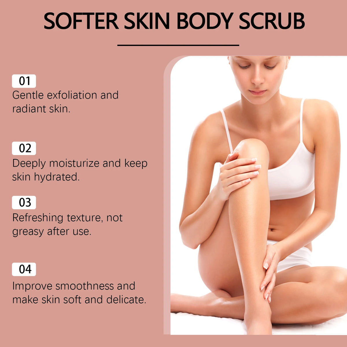 HOYGI Peach Body Scrub Gentle Exfoliating Smoothing Soften Skin Moisturizing Bathing Cleaning Pores Fruit Acid Skin Care 100g