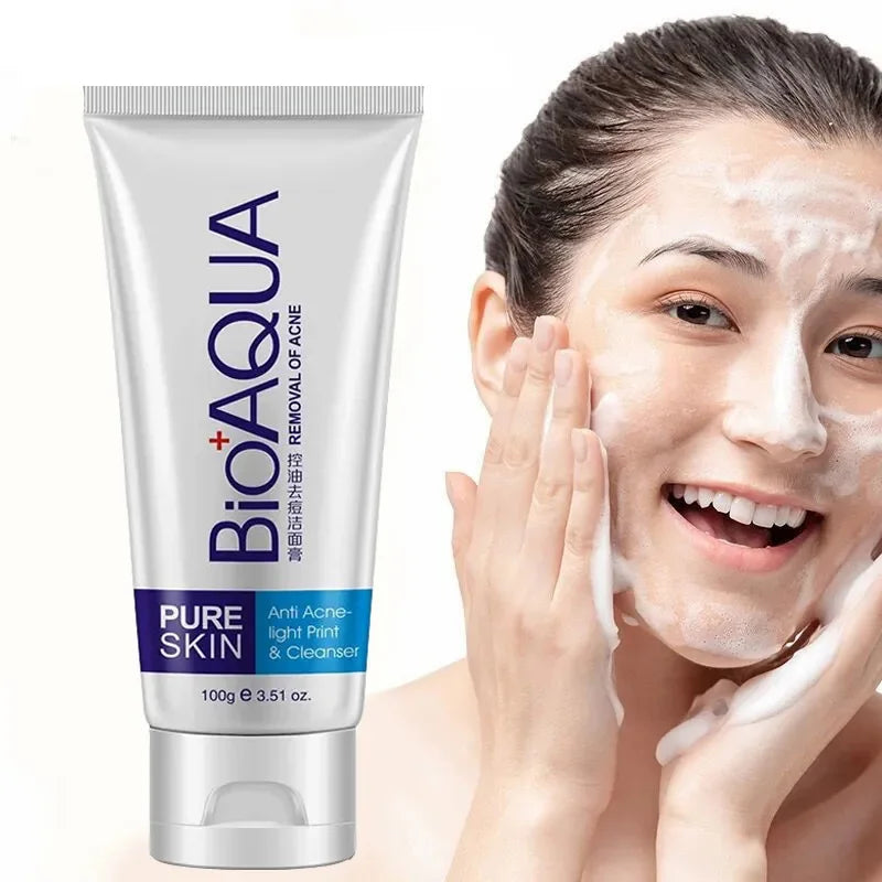 BIOAQUA Facial Cleanser  Anti Wrinkle Face Wash Foam skincare Face Cleanser Anti Acne Blackhead Remover Moisturizing Skin Care