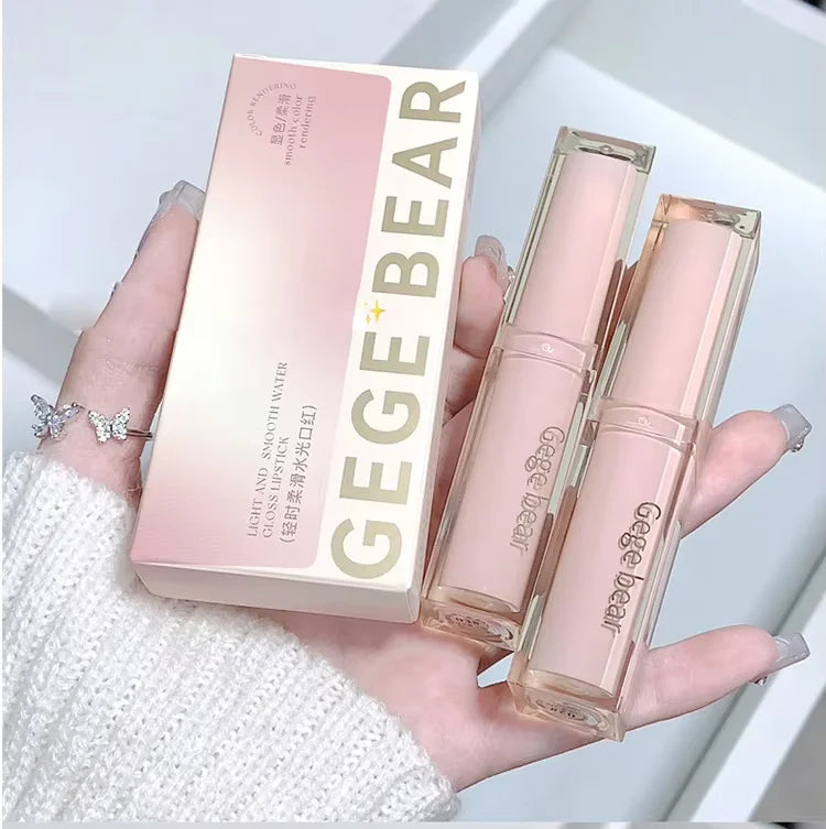 Silky Glossy Lipstick Gege Bear Pump Lips Moisture Water Bomb Comfortable Ultra Sheen Non-Stick Cup Lip Balm