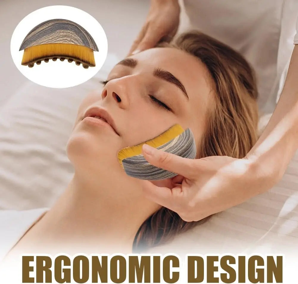 1/2 Pcs Lymphatic Contour Face Brush Dry Brushing Drainage Massager Gentle Exfoliation Chin Jawline Sculpting Skin Tightening