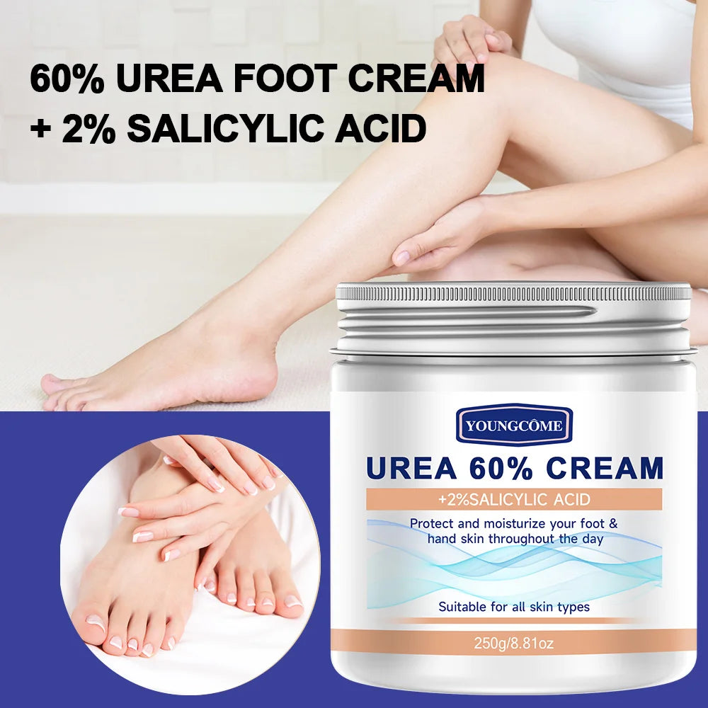 YOUNGCOME 250G Urea Cream with Salicylic Acid - Hydrating Hand Foot Cream for Dry Skin Care All Day 8.81OZ