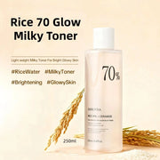 Rice 70 Glow Milky Toner Acne Moisturizing Rice Water Niacinamide Facial Essence Toner Pore Care Korean Skincare Products 250ml