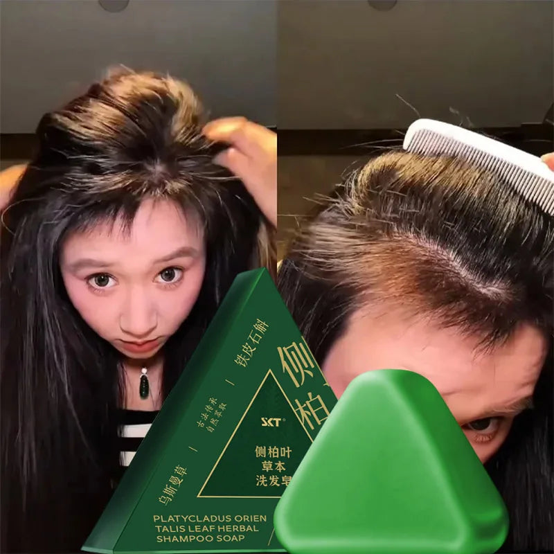 Seven Green Platycladi Usman Grass Handmade Shampoo Soap Refreshing Flushing Healthy Anti-removal Hair Nourishing Clean Product