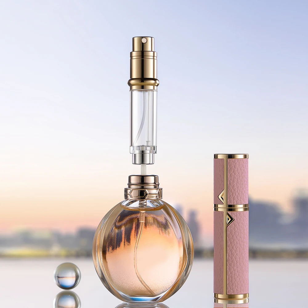 5ml PU Leather Mini Perfume Atomizer Bottle Sprayer Suitable for Boarding Tight Sealing Travel Customized Refillable Bottles