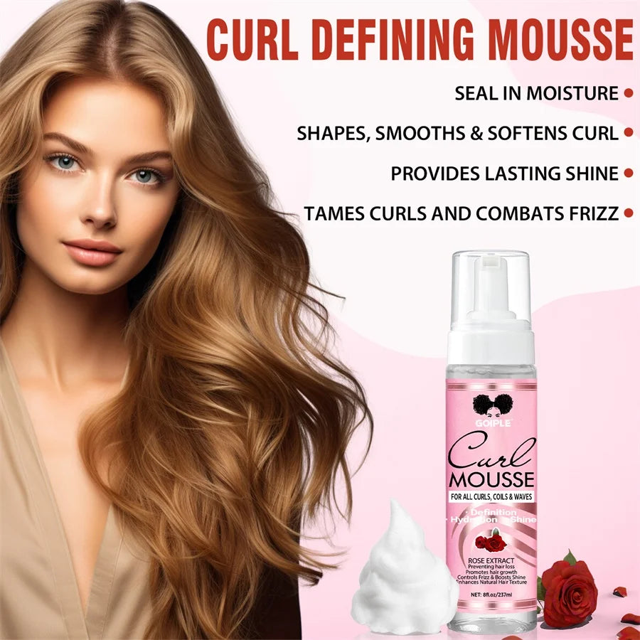 Curl Defining Mousse Long Last Smooth and Shine Curly Conditioner for Control Frizz Women Curls Moisturize Foam Styling Products