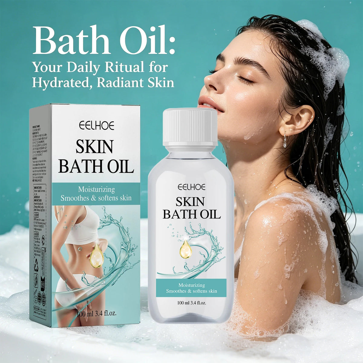 Skin Bath Oil 100ml Spa Moisturizing Bath Oil for Dry Rough Body Skin Hydrating Bubble Bath Moisturizing Nourishing Body Oil ﻿