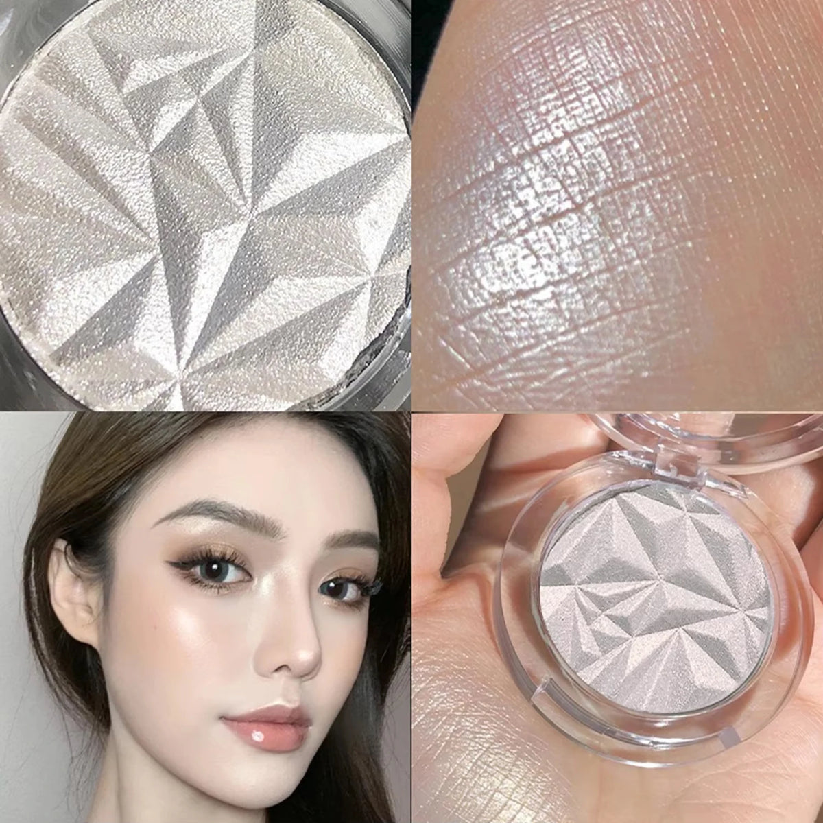 Dual Tone Highlighter Palette 3D Effect Shimmer Matte Contour Powder Face Illuminator Makeup
