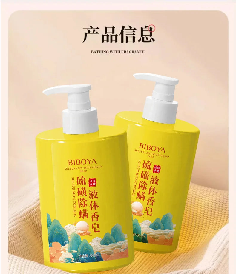500ml Sulfur Mite Removal Liquid Soap Body Wash Cleaning Large Bottle Body Wash