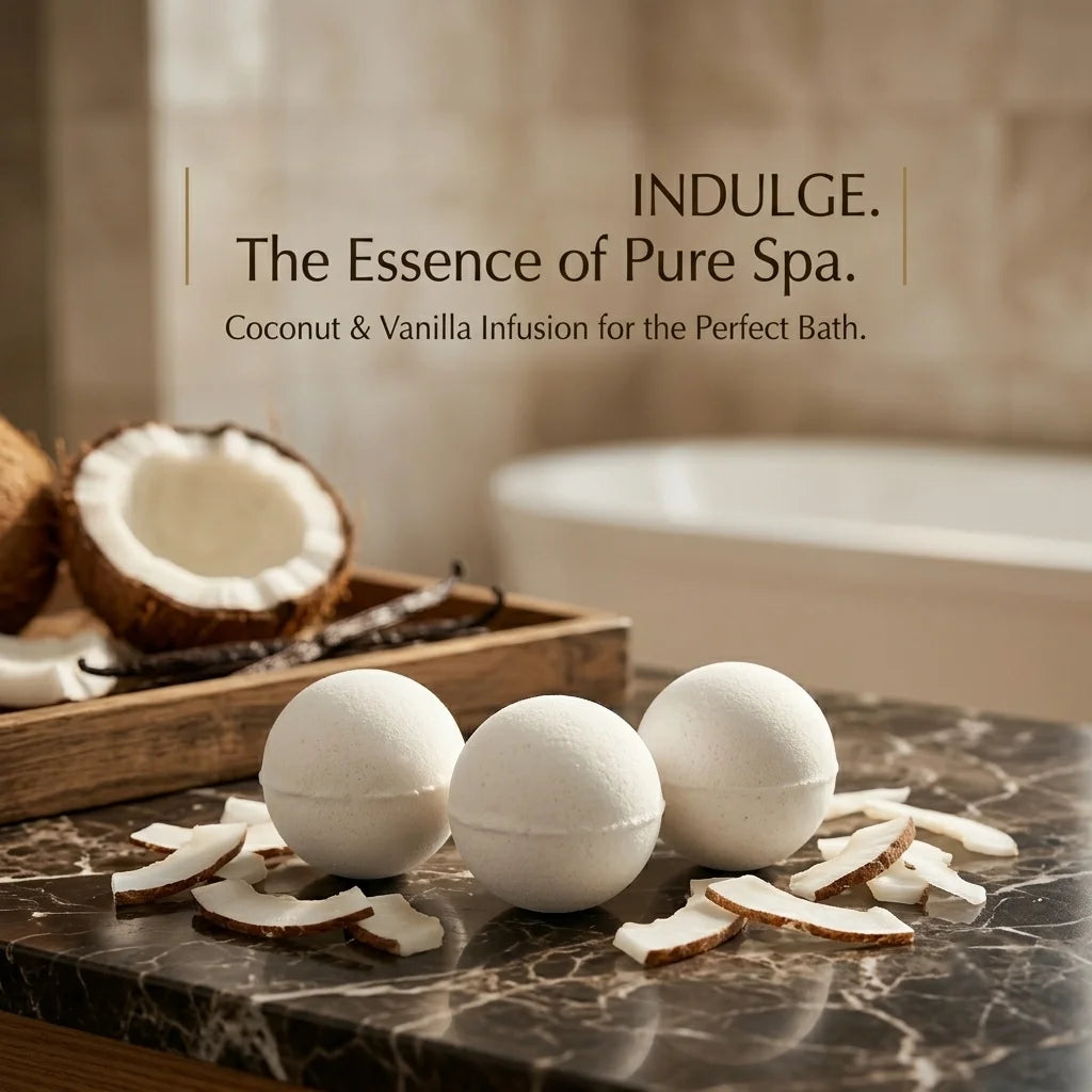 Coconut Scented Bath Salt Balls, Bubble Bath Pellets, Multiple Uses at Home, Spa-Grade Experience