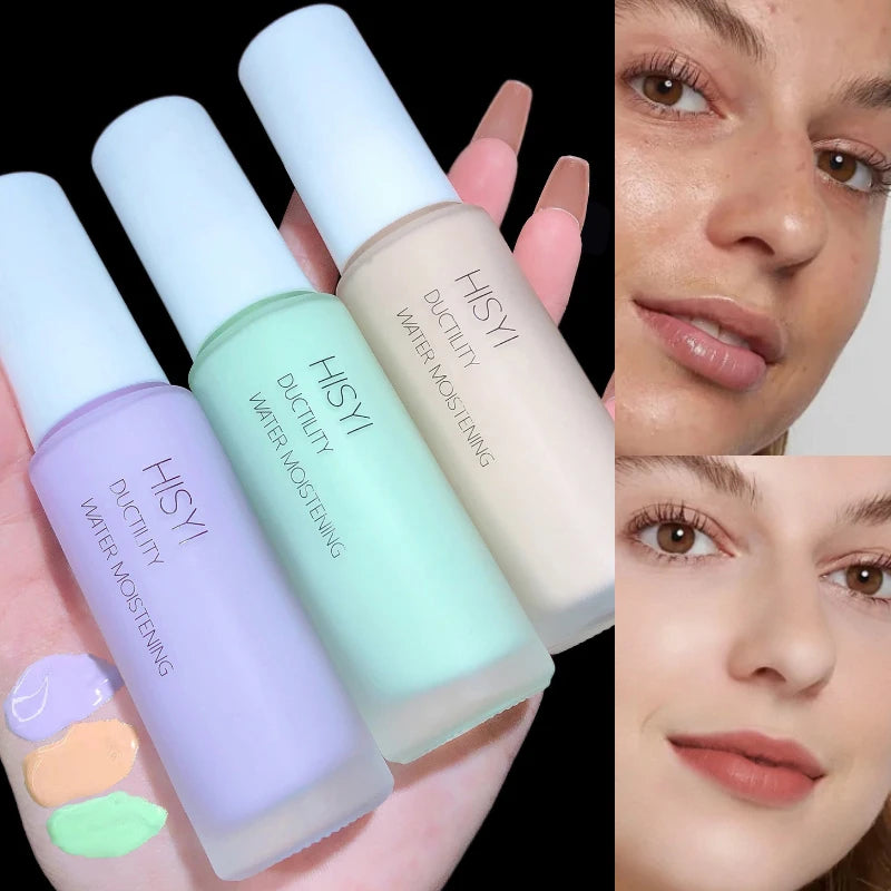 Silky and clear primer, natural cream to brighten and prevent makeup from coming off easily, foundation liquid,