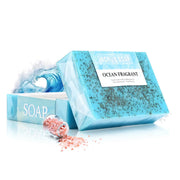 M+100g Natural Handmade Sea Salt Whitening Scrub Soap for Cleaning and Polishing - Dual Use Exfoliating Agent for Face/body