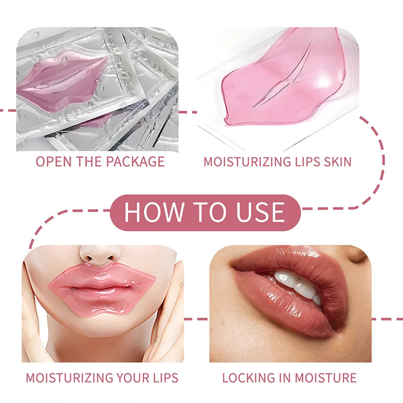 20Pcs/Box Pink Lips Masks Sheets For Skincare Reduce The Look Of Dark Spots Moisturizes Skin To Make Wrinkles Less Noticeable